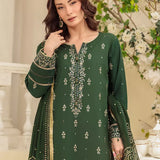 3PC Unstitched Cambric Embroidered Mukesh Dupatta SUIT (UNS7MK005)