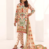 3PC stitched Printed Lawn Silk Suit (ASI100)