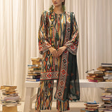 3pc Unstitched - Printed Lawn Silk Suit