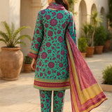 3PC Unstitched Printed Lawn Silk Suit (SUNS7ASI162)