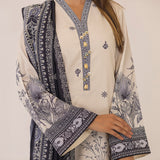 MONOCHROME DIGITAL PRINTED LAWN SILK SUIT