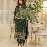3PC Unstitched Cambric Embroidered Mukesh Dupatta SUIT (UNS7MK005)
