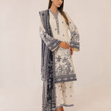 MONOCHROME DIGITAL PRINTED LAWN SILK SUIT