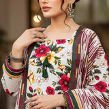 3PC Unstitched Printed Cambric Suit (SSW6U3P392)