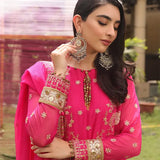 3PC STITCHED FESTIVE CHIFFON EMBROIDERED SUIT