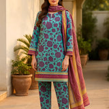 3PC Unstitched Printed Lawn Silk Suit (SUNS7ASI162)