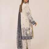 MONOCHROME DIGITAL PRINTED LAWN SILK SUIT