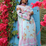 LUXURY CAMBRIC EMBROIDERED SUIT