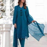 3Pc Unstitched Chikankari Embroidered Lawn Suit (CK034)