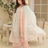 3PC Unstitched Cambric Embroidered Mukesh Dupatta SUIT (UNS7MK004)
