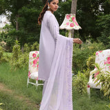 3PC STITCHED CHIKANKARI CAMBRIC EMBROIDERED SUIT (CK005)