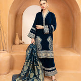 3PC Stitched Velvet Embroidered Suit (WP7L3PEF484)