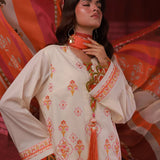 3PC Unstitched Lawn Embroidered Suit