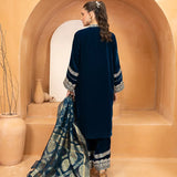 3PC Stitched Velvet Embroidered Suit (WP7L3PEF484)