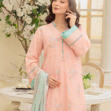 3PC Unstitched Cambric Embroidered Mukesh Dupatta SUIT (UNS7MK004)