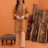 1pc - Stitched Basic Printed Embroidered Lawn Silk Shirt