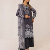 MONOCHROME DIGITAL PRINTED LAWN SILK SUIT