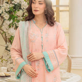 3PC Unstitched Cambric Embroidered Mukesh Dupatta SUIT (UNS7MK004)