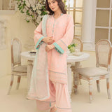 3PC Unstitched Cambric Embroidered Mukesh Dupatta SUIT (UNS7MK004)