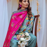3PC Unstitched Printed Lawn Silk Suit