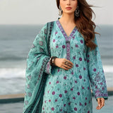 3PC Unstitched Printed Silk Lawn Suit (SUNS7ASI313)