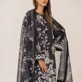 MONOCHROME DIGITAL PRINTED LAWN SILK SUIT