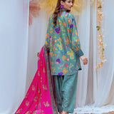 3PC Unstitched Printed Lawn Silk Suit