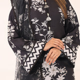 MONOCHROME DIGITAL PRINTED LAWN SILK SUIT