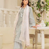 3PC Unstitched Cambric Embroidered Mukesh Dupatta SUIT (UNS7MK003)