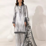 3PC Unstitched Printed Lawn Silk Suit (ASI289)