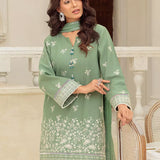 3PC Unstitched Cambric Embroidered Mukesh Dupatta SUIT (UNS7MK001)