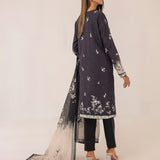 MONOCHROME DIGITAL PRINTED LAWN SILK SUIT