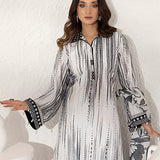 3PC Unstitched Printed Lawn Silk Suit (ASI289)