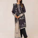 MONOCHROME DIGITAL PRINTED LAWN SILK SUIT