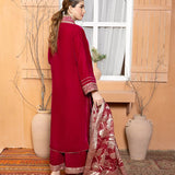 3PC Stitched Velvet Embroidered Suit (WP7L3PEF482)