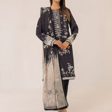 MONOCHROME DIGITAL PRINTED LAWN SILK SUIT