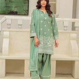 3PC Unstitched Cambric Embroidered Mukesh Dupatta SUIT (UNS7MK001)