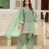 3PC Unstitched Cambric Embroidered Mukesh Dupatta SUIT (UNS7MK001)