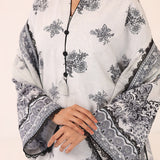 MONOCHROME DIGITAL PRINTED LAWN SILK SUIT