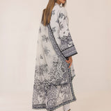 MONOCHROME DIGITAL PRINTED LAWN SILK SUIT