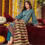3PC Unstitched Festive Embroidered Suit (SUNS7JI052)
