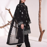 MONOCHROME EMBROIDERED LAWN SUIT