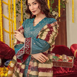 3PC Unstitched Festive Embroidered Suit (SUNS7JI052)