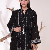 MONOCHROME EMBROIDERED LAWN SILK SUIT