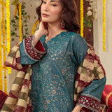 3PC Unstitched Festive Embroidered Suit (SUNS7JI052)