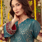 3PC Unstitched Festive Embroidered Suit (SUNS7JI052)