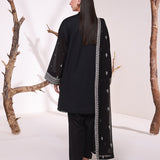 MONOCHROME EMBROIDERED LAWN SILK SUIT