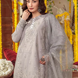 3PC Unstitched Festive Embroidered Suit (SUNS7JI049)