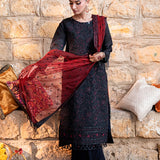 3Pc Unstitched Festive Embroidered Suit (No017)