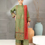3PC Stitched Jacquard Embroidered Suit (SPL3PELP055)